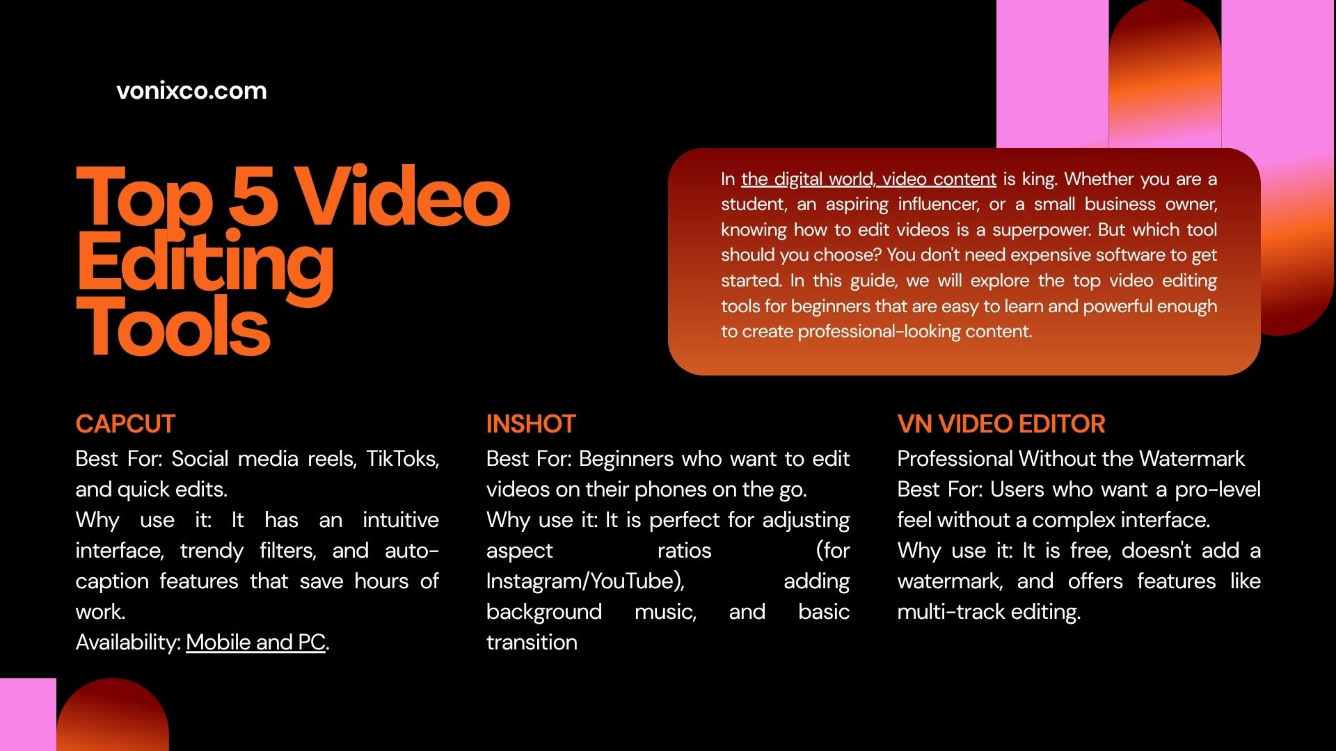 Top 5 Video Editing Tools for Beginners to Start Their Journey