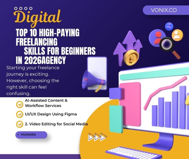 A beginner freelancer exploring high-paying freelancing skills on a laptop for remote work in 2026.