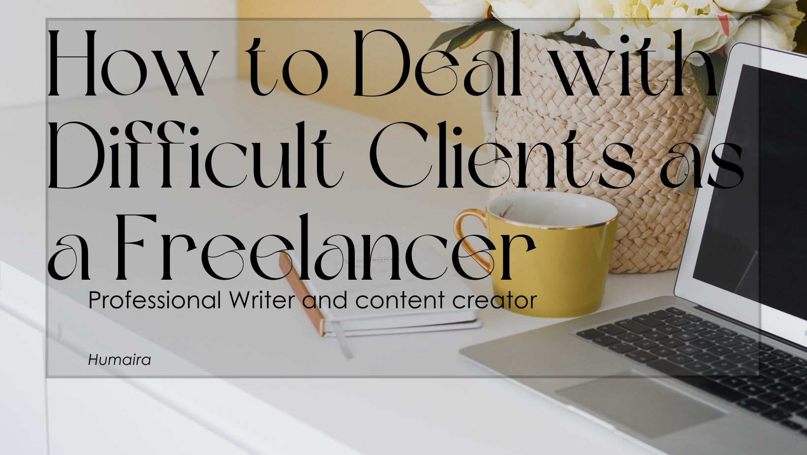 A calm freelancer managing a difficult client situation professionally on a laptop.