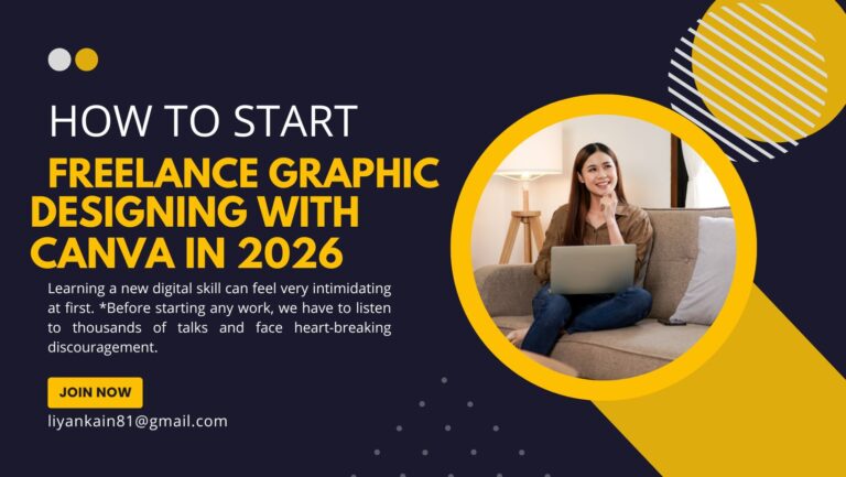 Freelance graphic designer creating social media posts on Canva